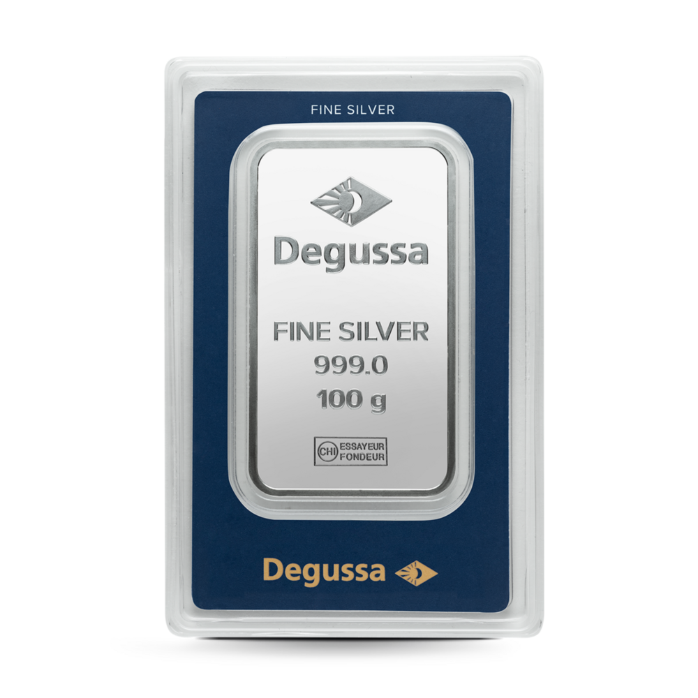 100 g Degussa Silberbarren – Bild 1