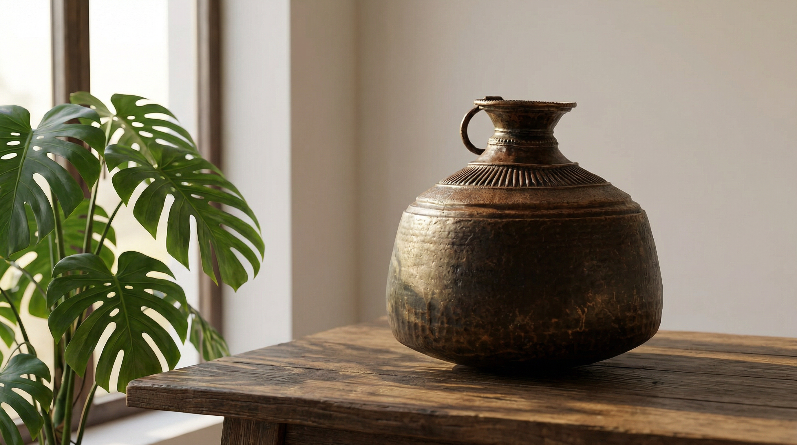 Heritage Brass Planter with Patina