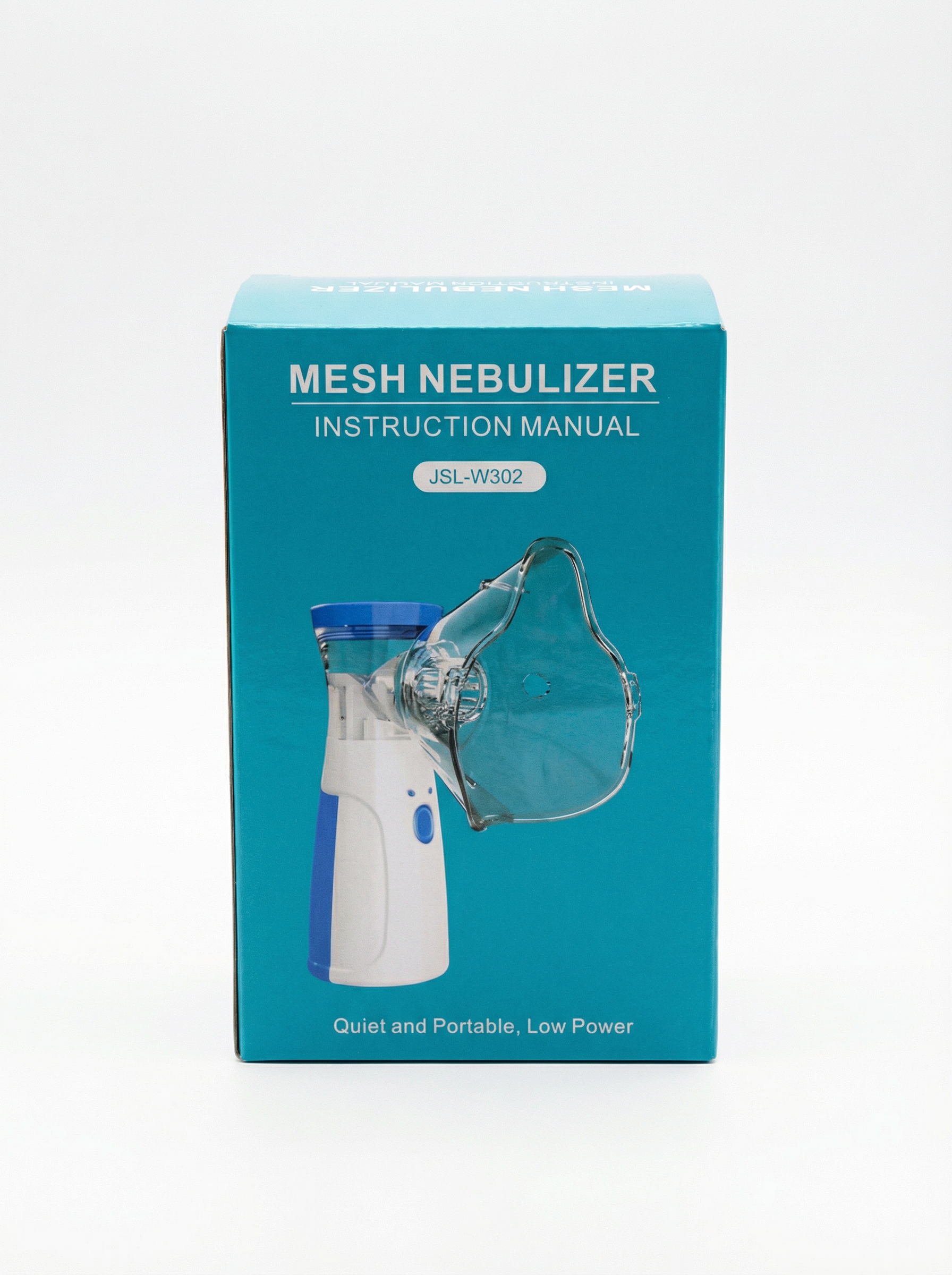 JSL-W302 Mesh Nebulizer packaging box with product