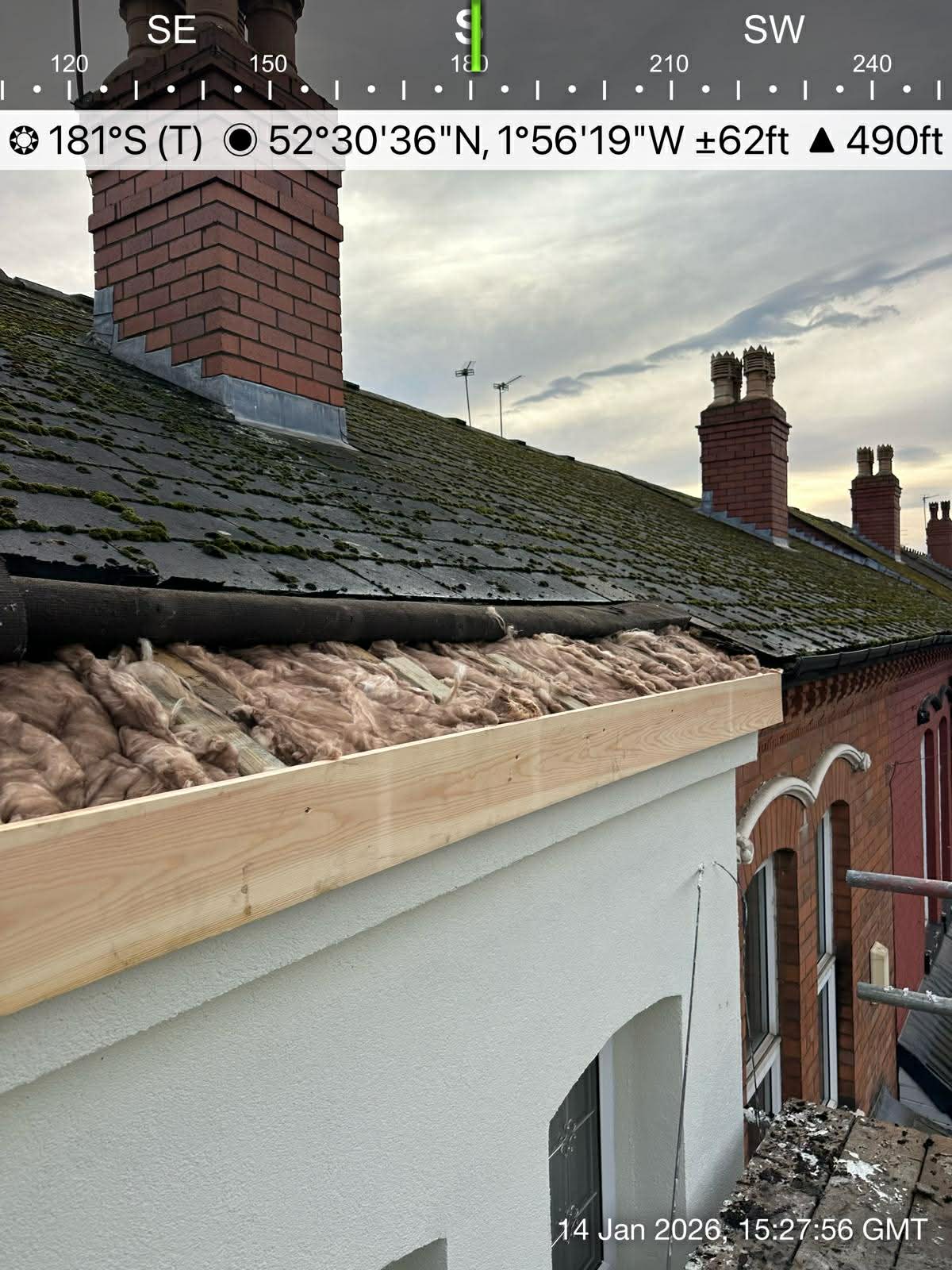 Roof work in progress by AGN Group Bilston team