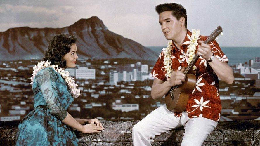Elvis on the set of Blue Hawaii, 1961