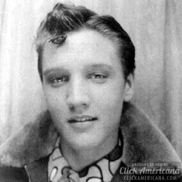 Young Elvis Presley as a teenager