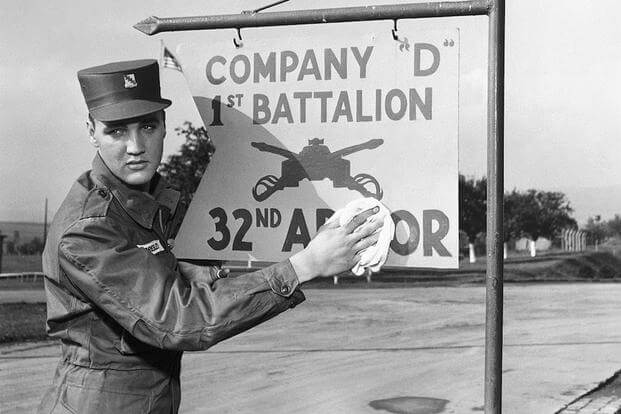Private Elvis Presley in U.S. Army uniform, Germany, 1958