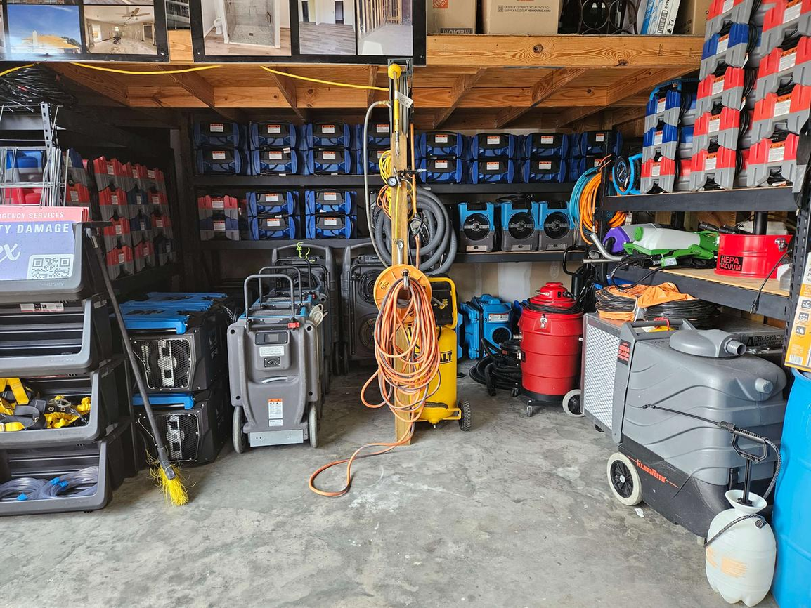 Water damage restoration — complete room restoration