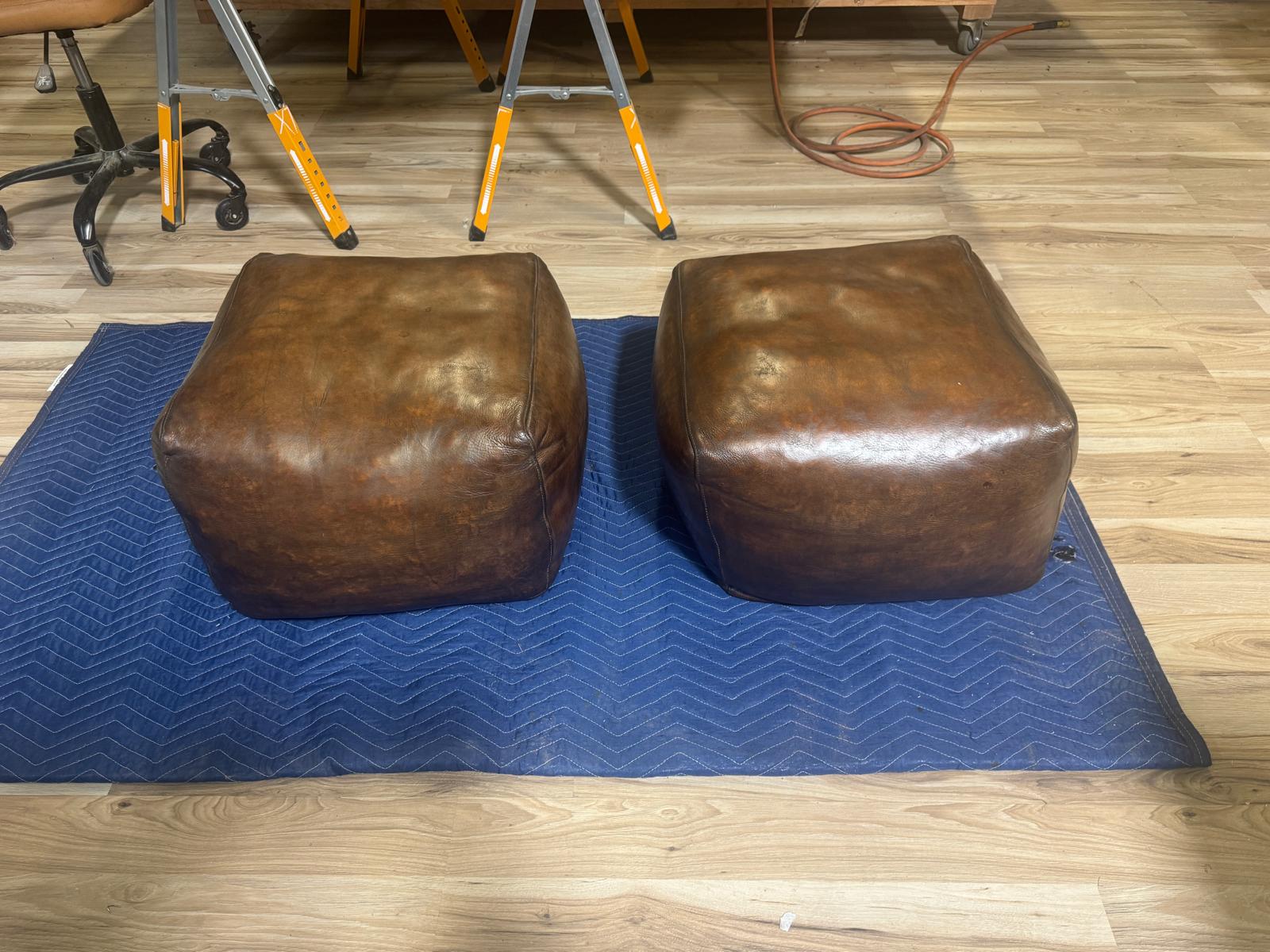 Leather Poufs — 3 of 3