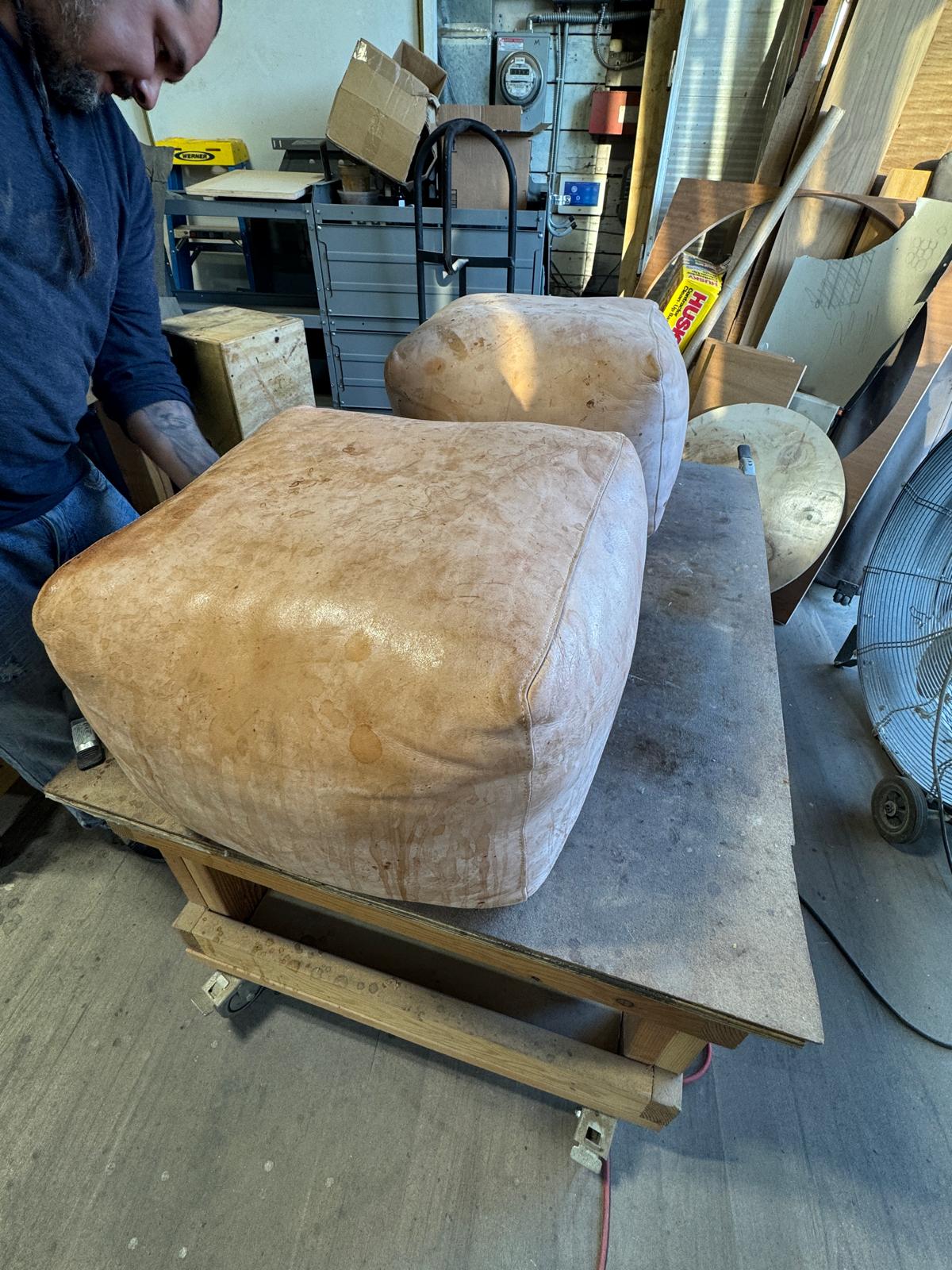 Leather Poufs — 1 of 3