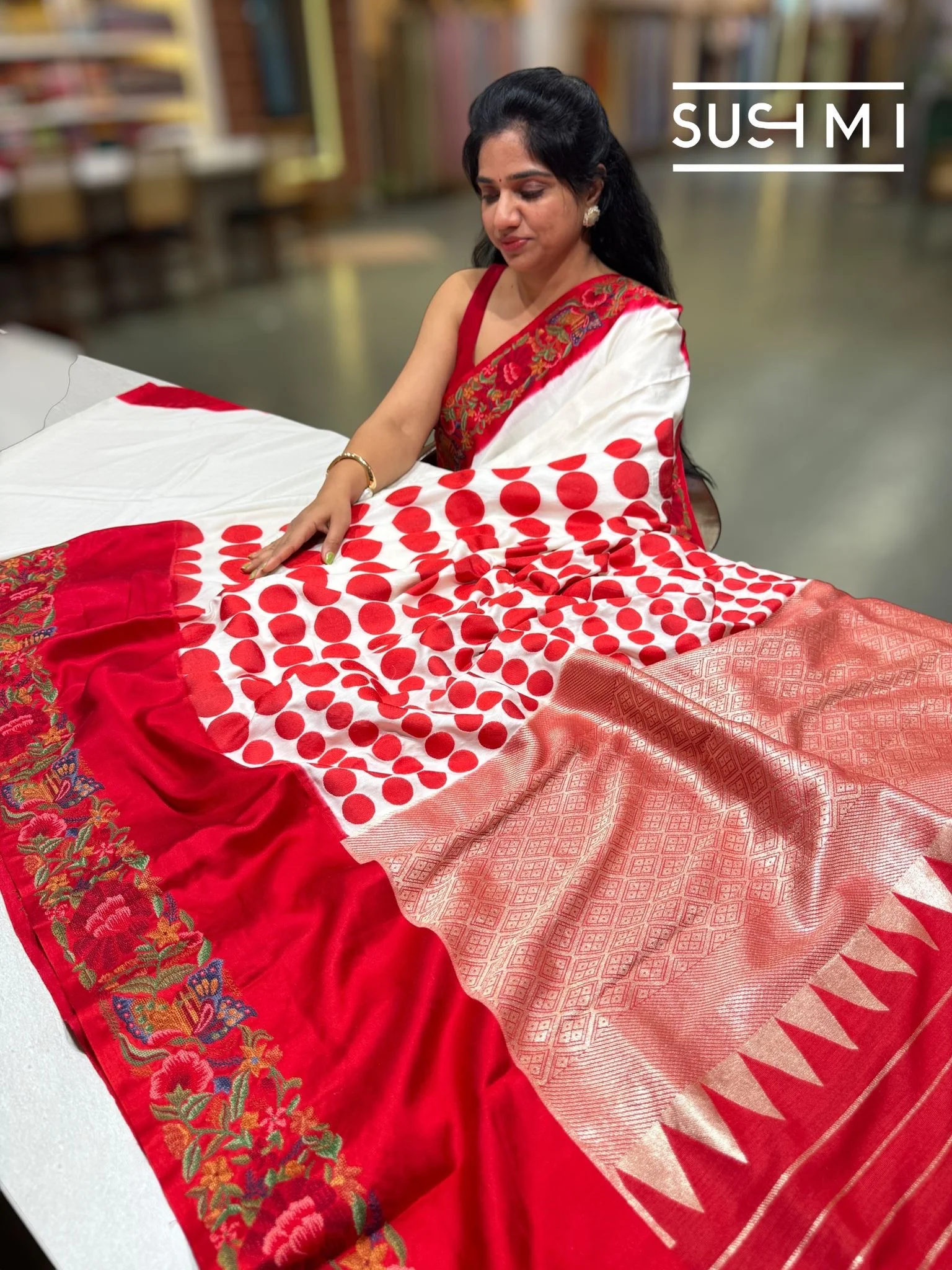 Designer Organza Saree SM098 - Image 2