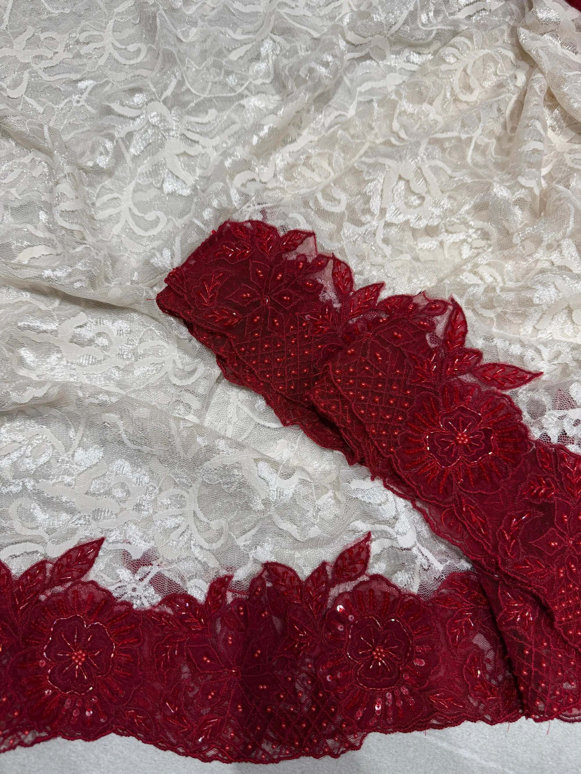 Designer Chantilly Lace Saree SM095 - Image 6