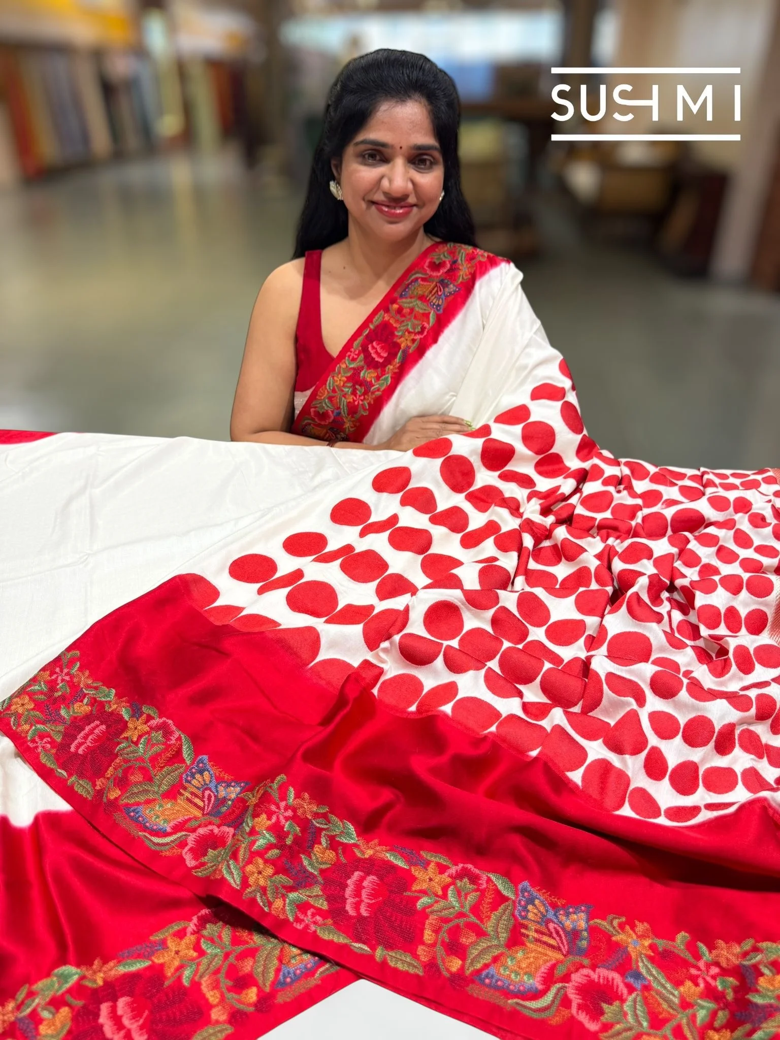 Designer Munga Banarasi Tussar Saree SM097 - Image 5