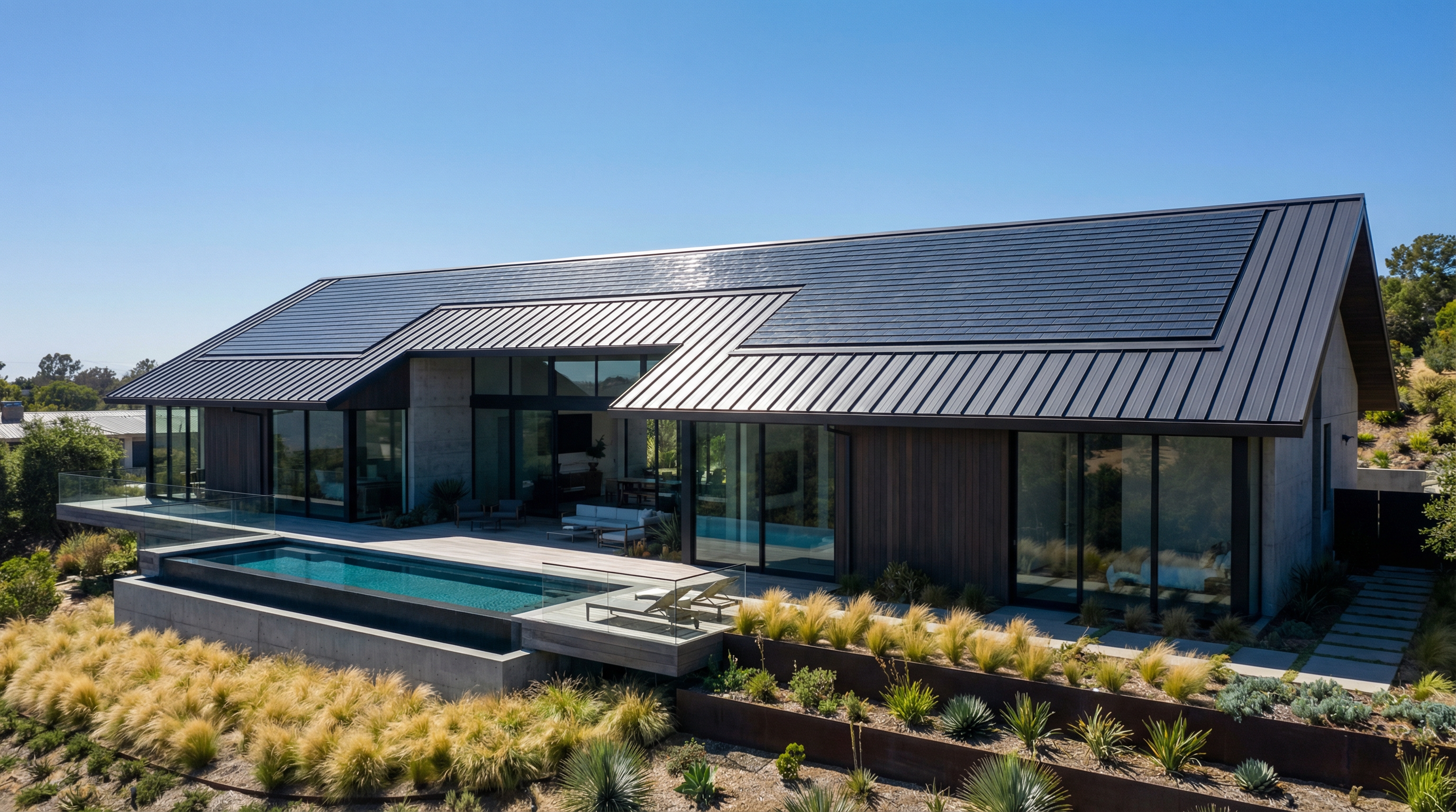 Luxury residential home with dark asphalt shingles in Austin TX — Pro Roofing Systems