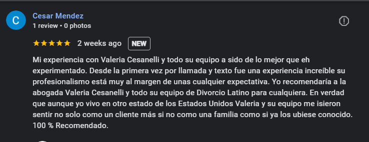 Reseña 5 estrellas de Alicia Vicente en Google