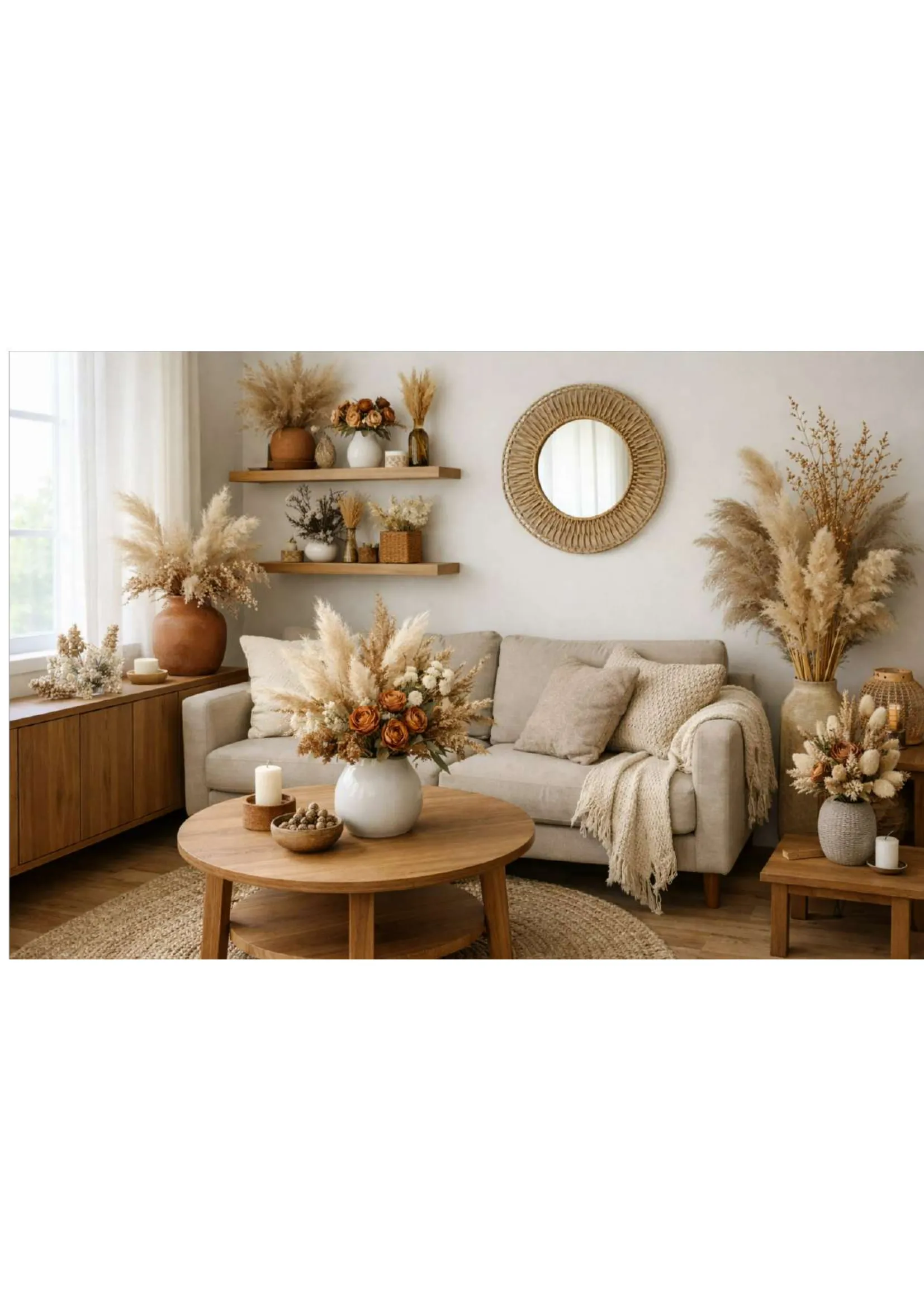 Decoración con flores secas