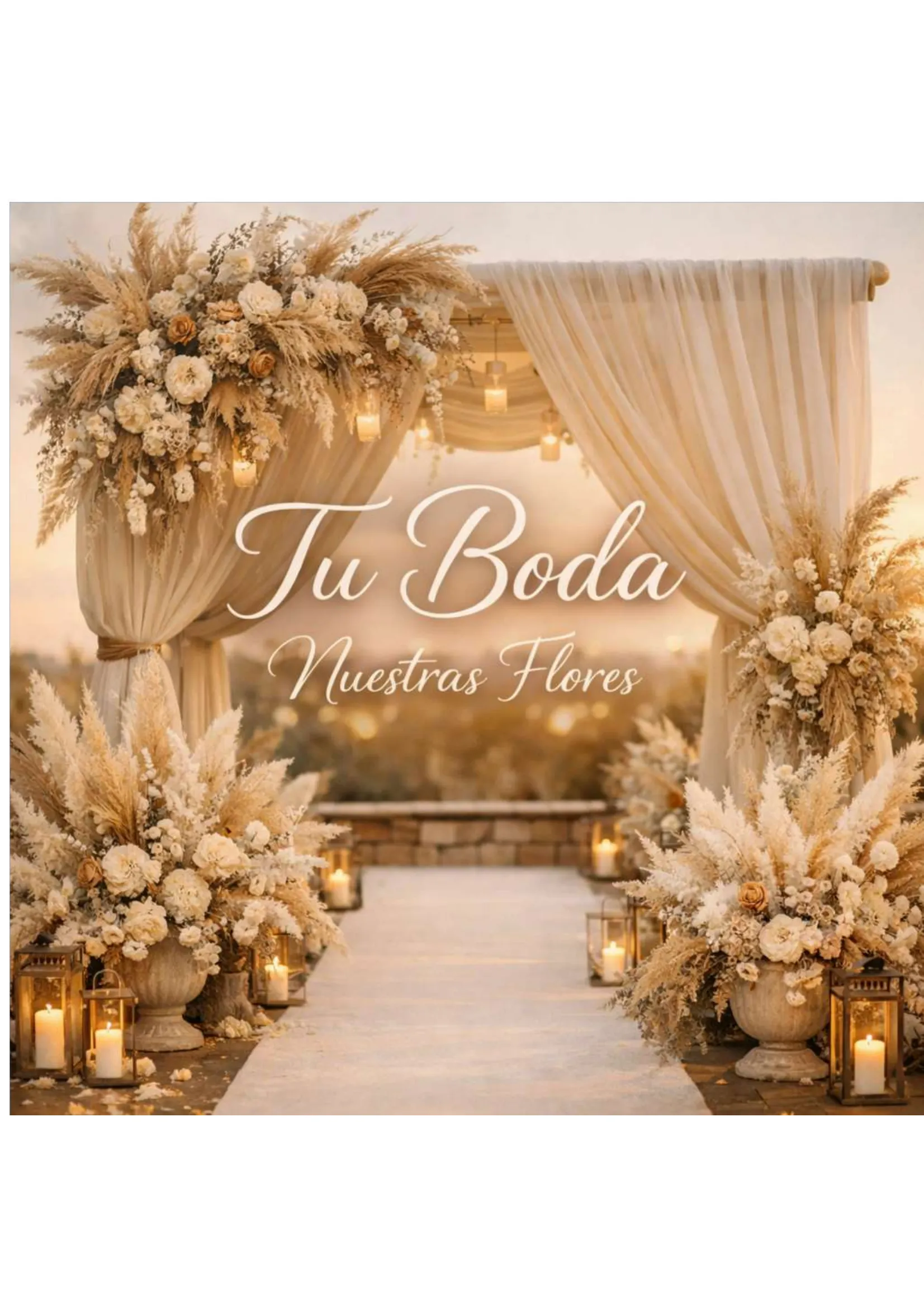 Decoración de boda con flores secas