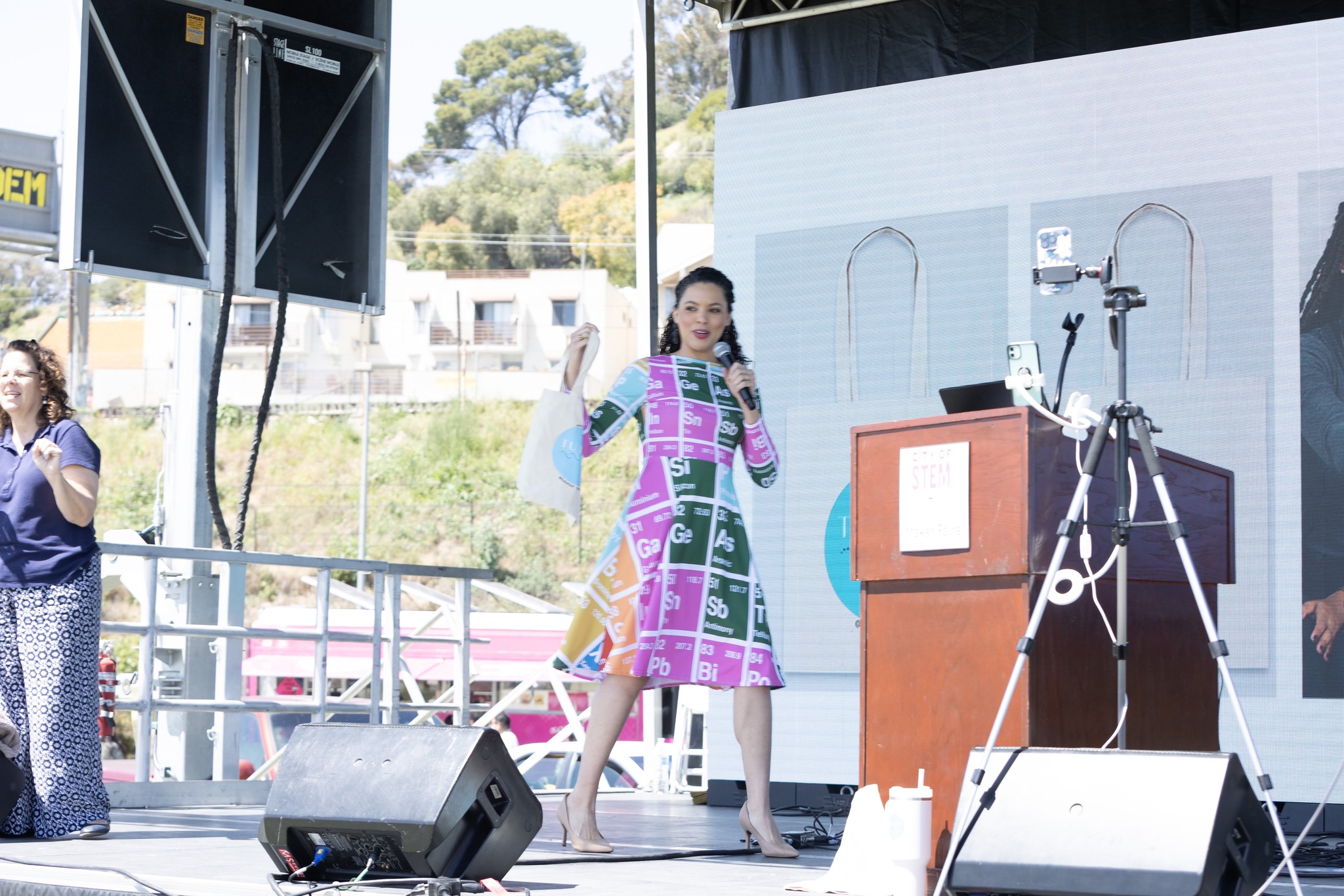 Tori speaking at a STEM education event