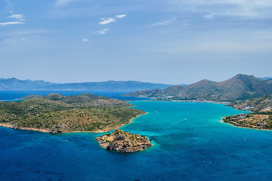 Crete island aerial view - tourism and local business website design