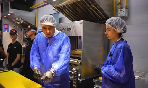 Diana Kurbanova in food production facility