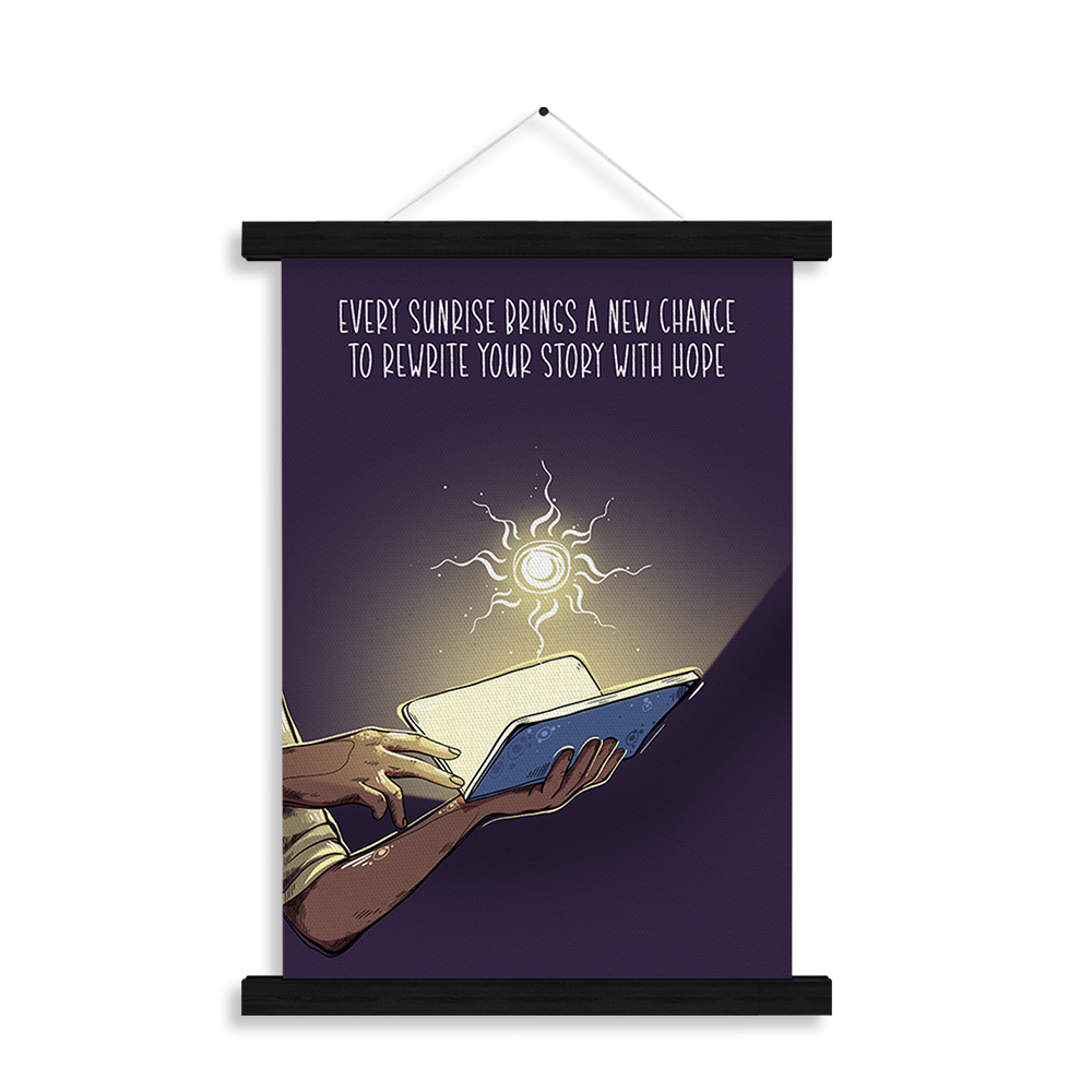 Every Sunrise — "Every sunrise brings a new chance to rewrite your story" — Dream Collection affirmation wall art by Inner Peace Art