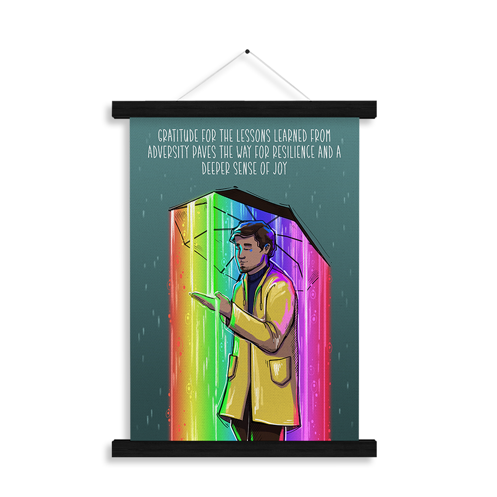 Lessons from Adversity — "Gratitude for the lessons learned from adversity paves the way to resilience" — Radiant Collection affirmation art