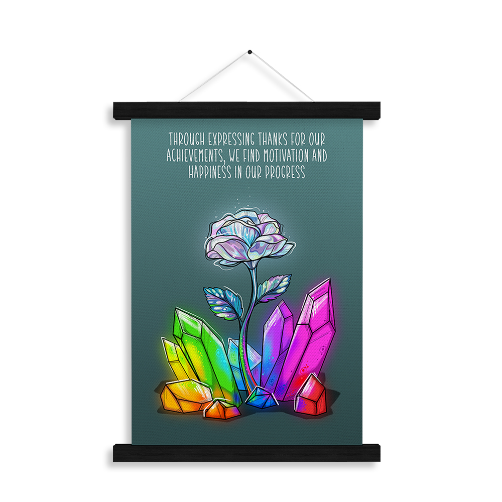 Through Expressing Thanks — "Through expressing thanks, we open the door to abundance" — Radiant Collection affirmation art