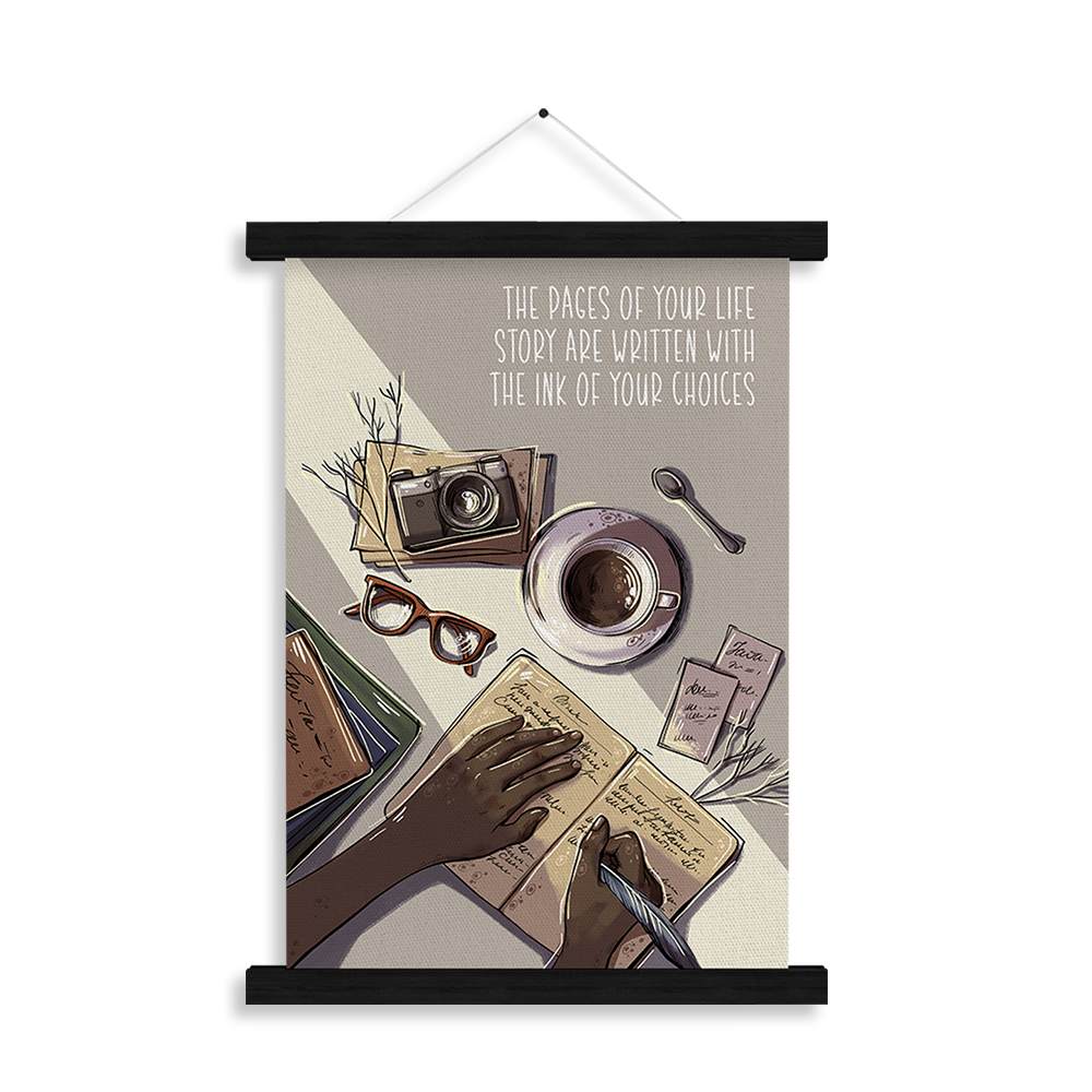 The Pages of Your Life — "The pages of your life are waiting to be written with purpose" — Genesis Collection affirmation art