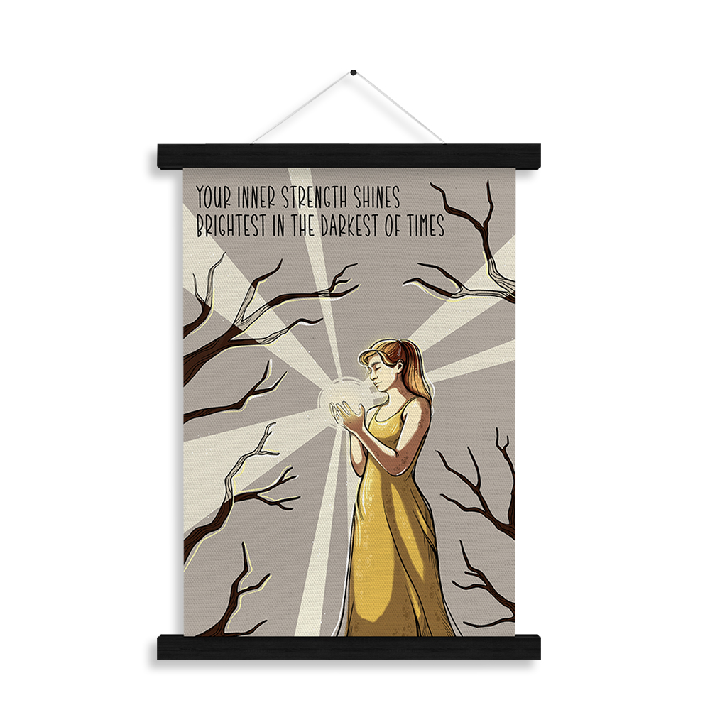 Brightest in the Darkest — "The light within you shines brightest in the darkest of times" — Genesis Collection affirmation art