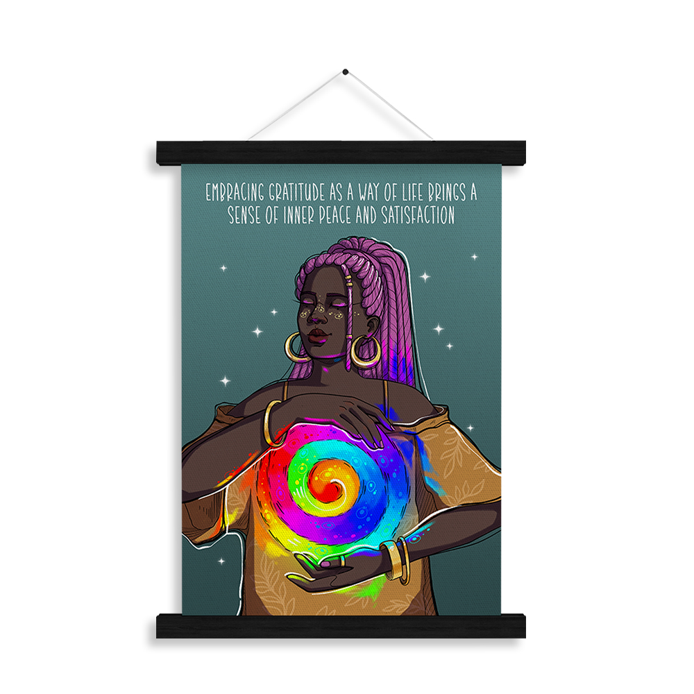 Embracing Gratitude — "Embracing gratitude as a way of life brings a sense of inner peace and satisfaction" — Radiant Collection affirmation art