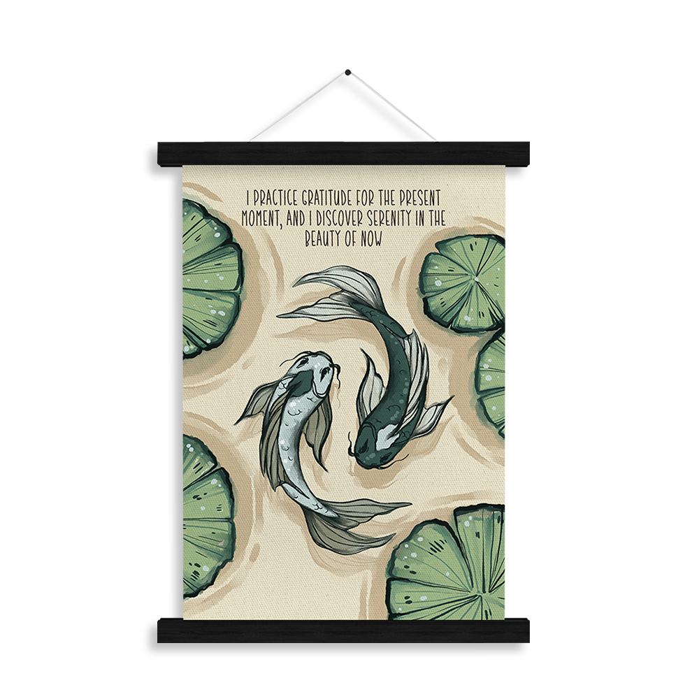 I Practice Gratitude — "I practice gratitude for the peace that flows through my life" — Serenity Collection affirmation art