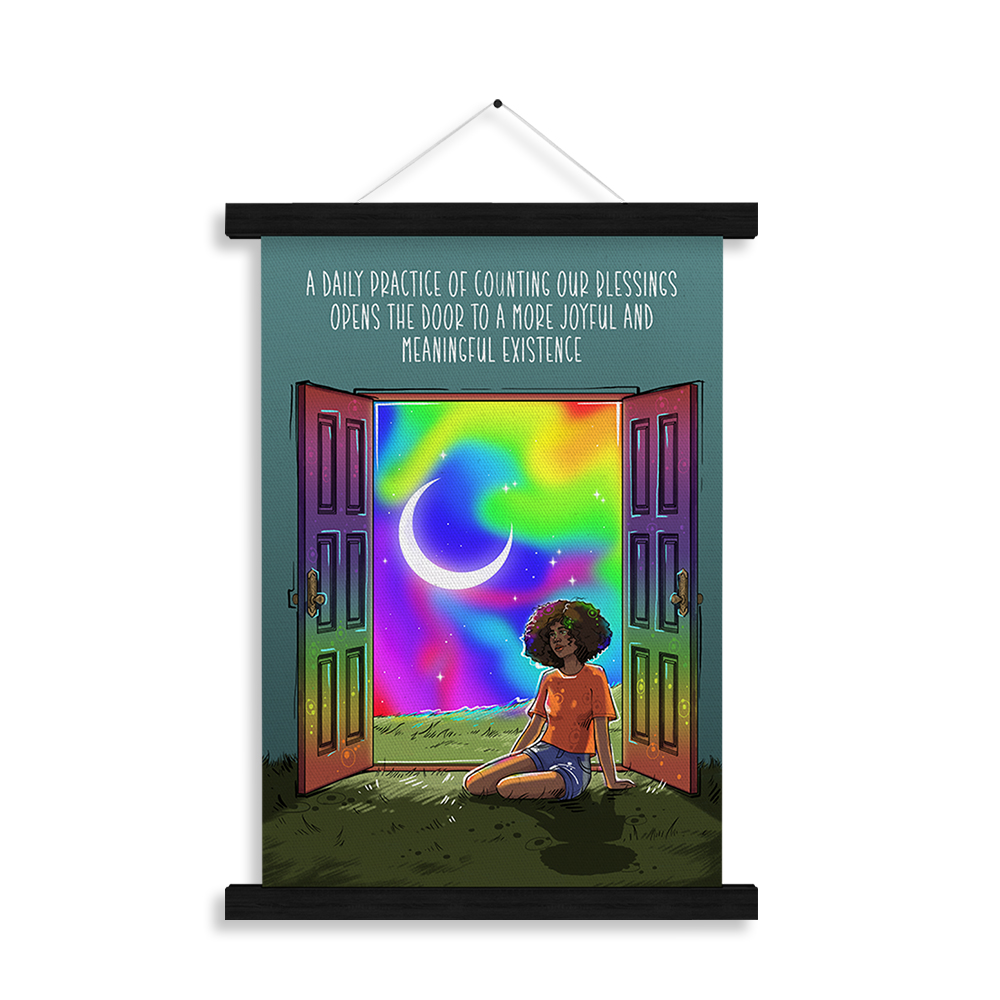 A Daily Practice of Counting — "A daily practice of counting blessings transforms our perspective" — Radiant Collection affirmation art