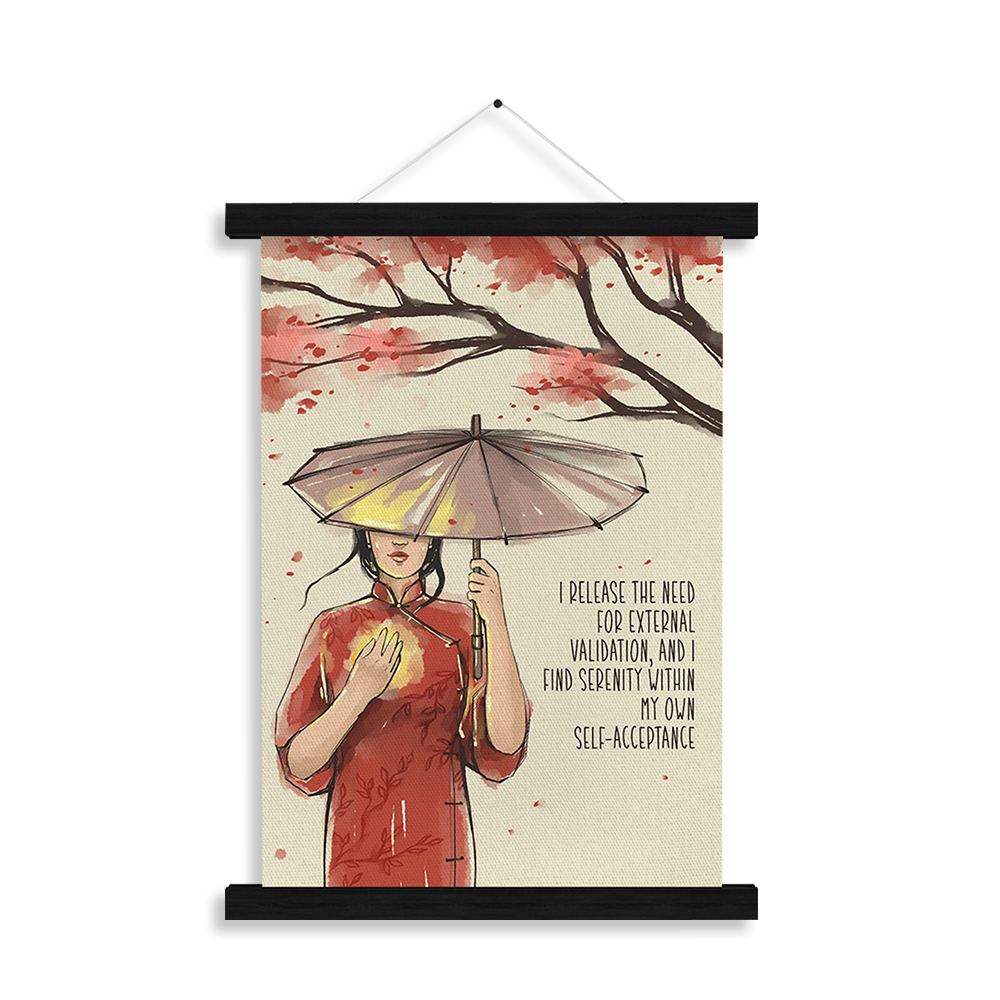 I Release the Need for Validation — "I release the need for external validation, and I find serenity within my own self-acceptance" — Serenity Collection affirmation art