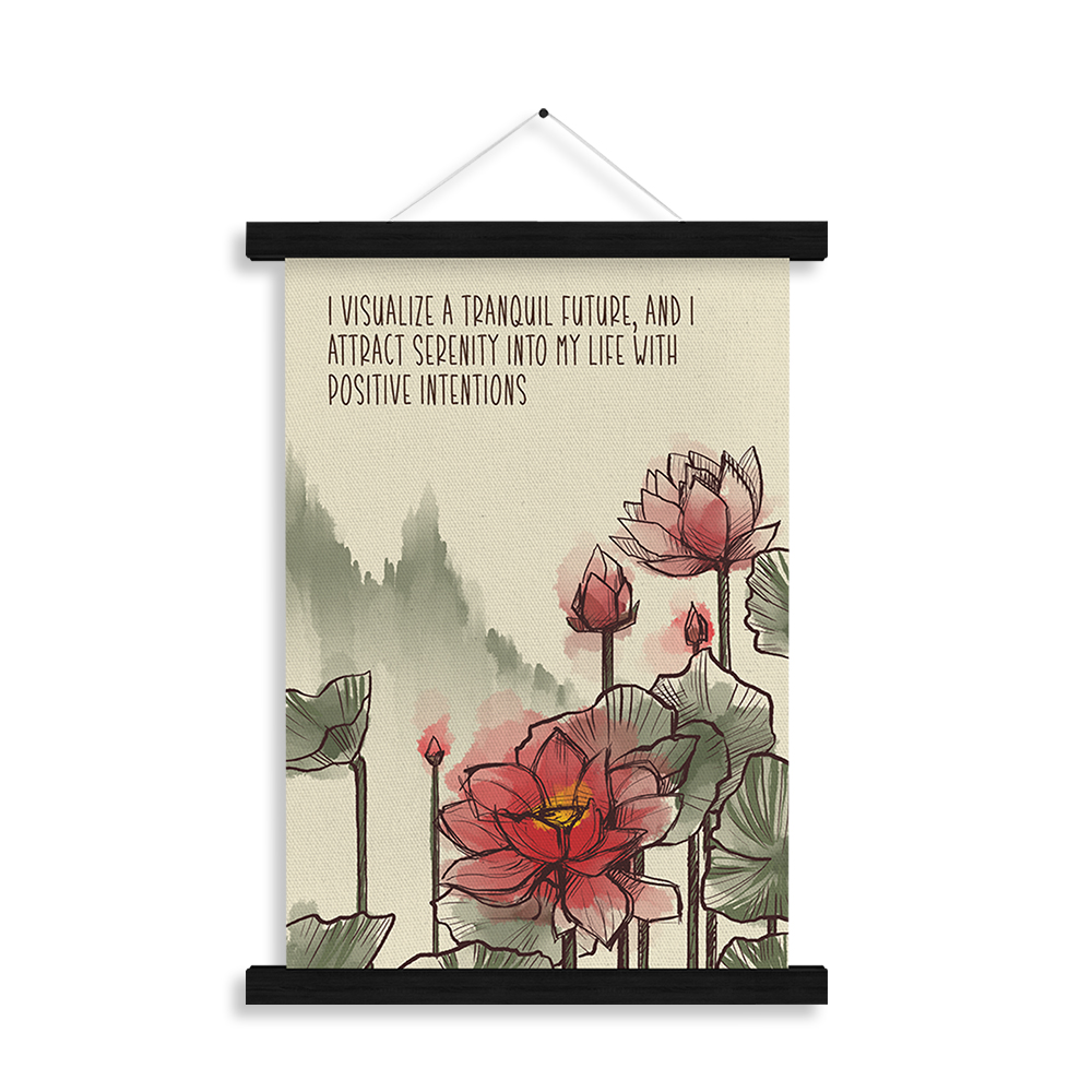 I Visualize a Tranquil Future — "I visualize a tranquil future filled with love and harmony" — Serenity Collection affirmation art