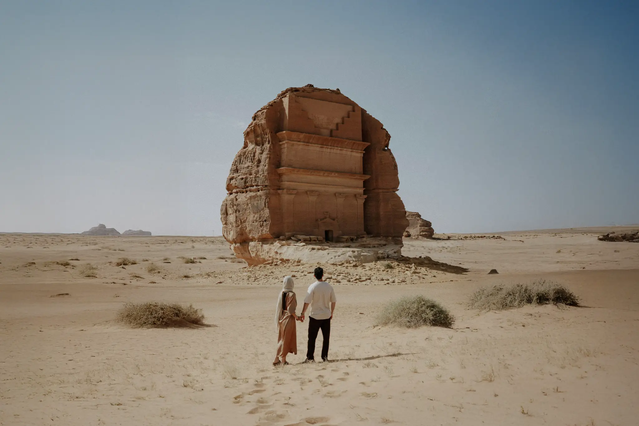 AlUla Desert Landscape with Hegra Tomb
