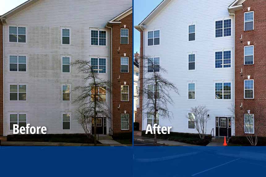 Commercial Building Power Washing