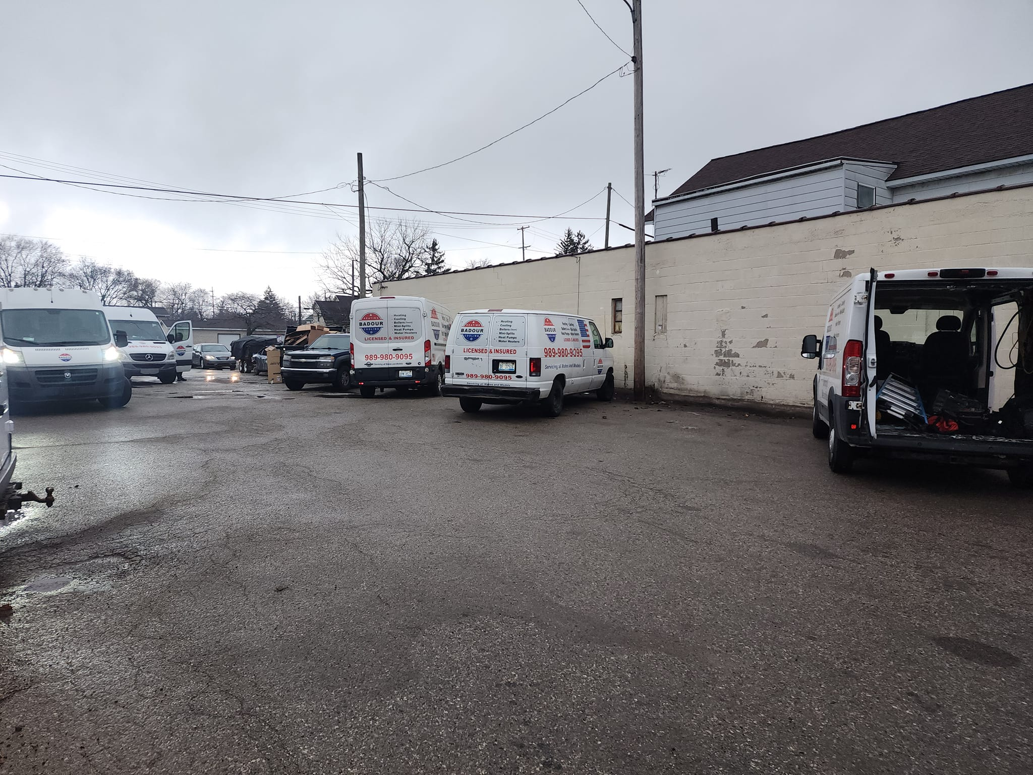 Badour Heating and Cooling fleet of service vans — Bay City MI