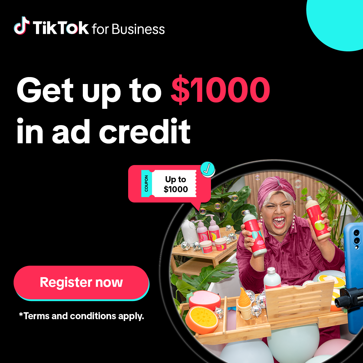 TikTok for Business - Get up to 6000 USD in ad credit