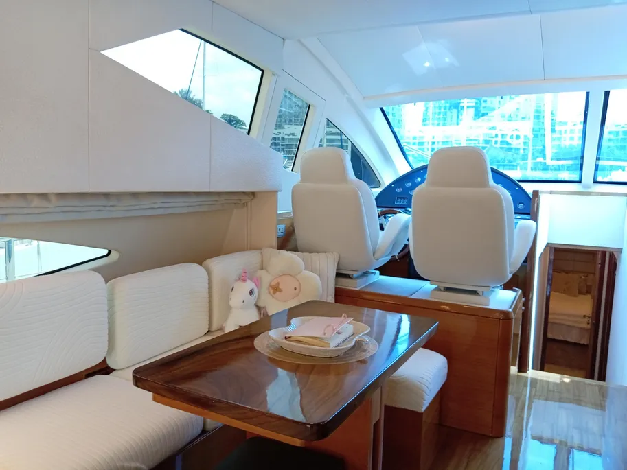 Aicon 64 — profile at marina