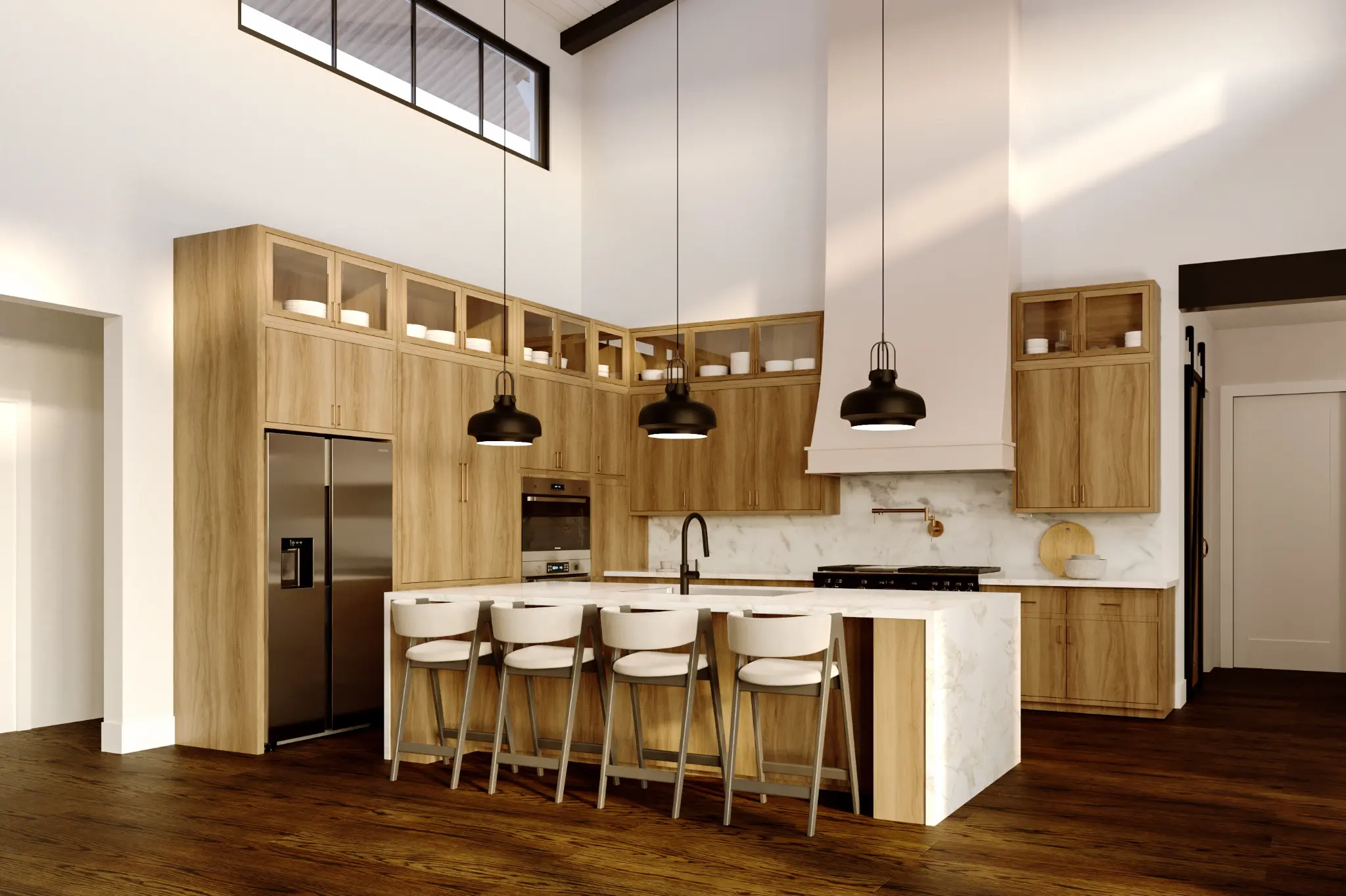 Living Room — Stone Fireplace