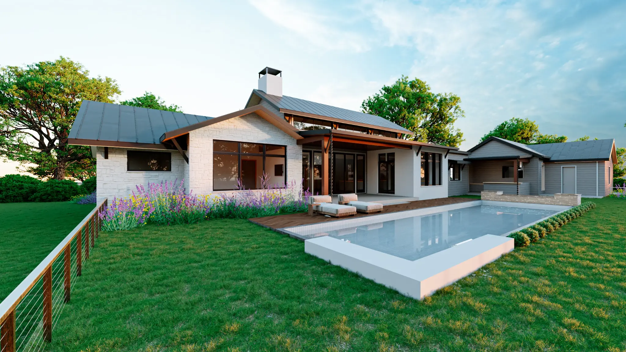 Rear Exterior with Pool