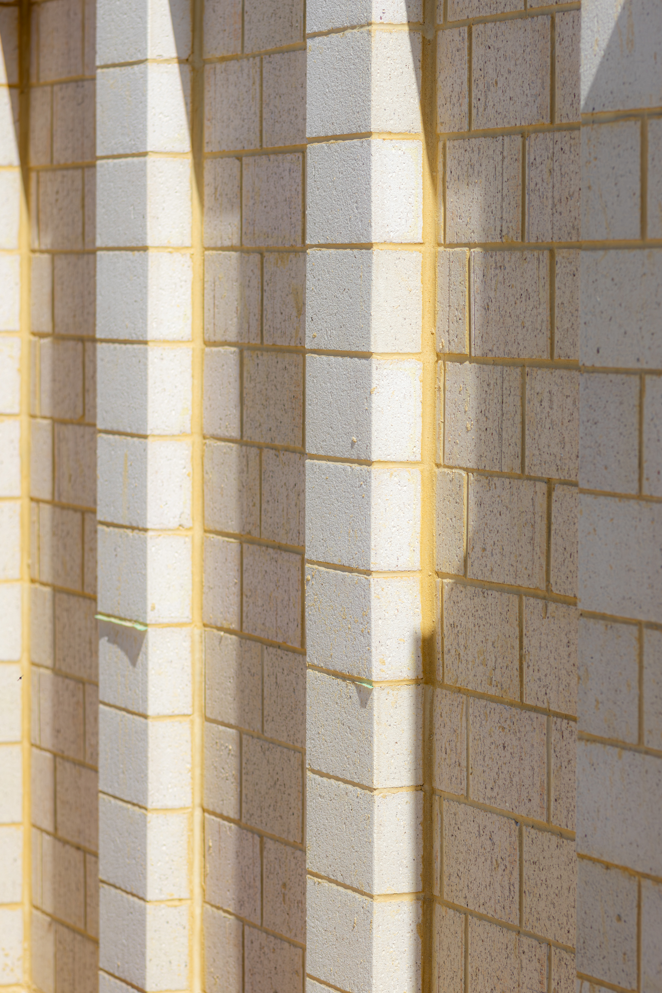 Expert block work installation with clean mortar joints