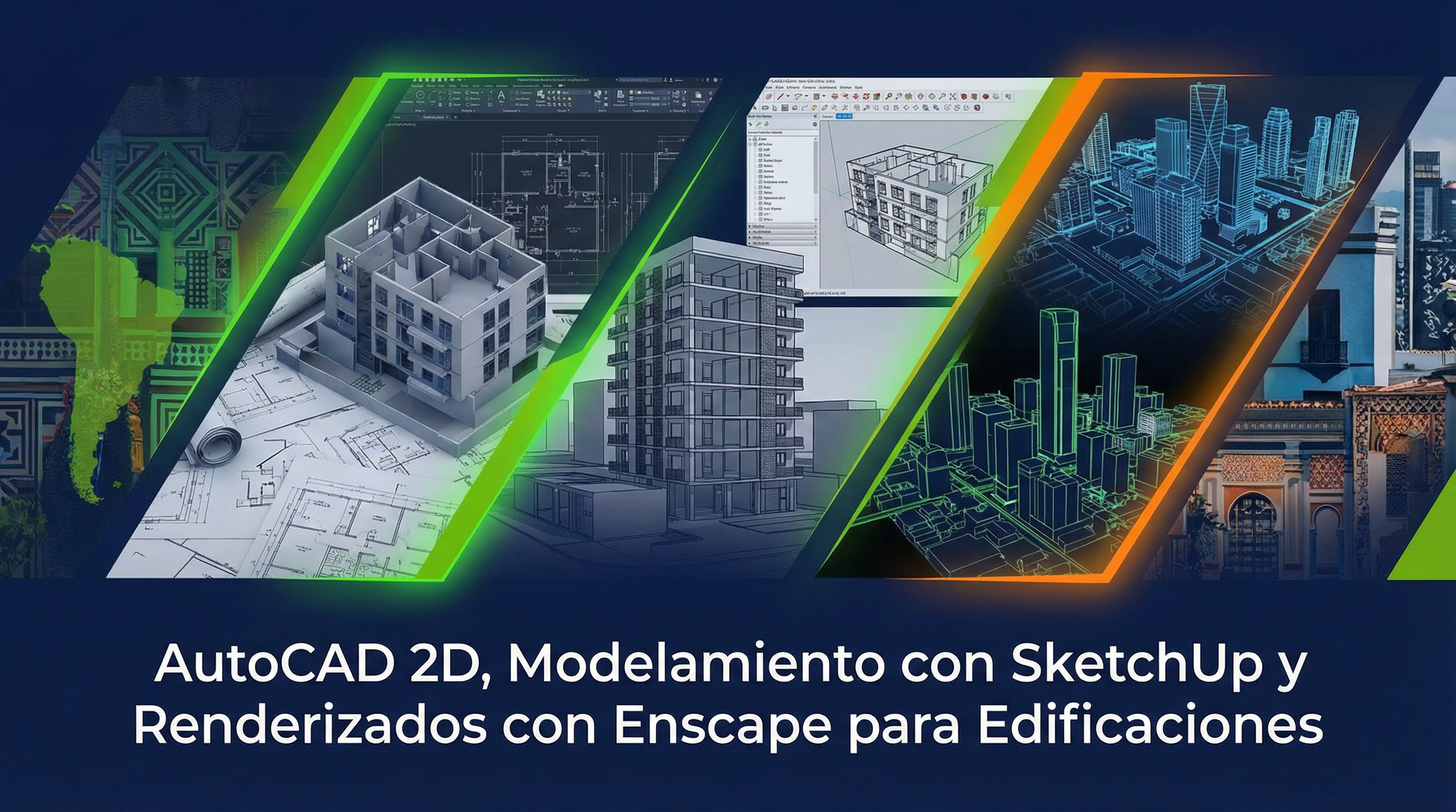 AutoCAD 2D, Modelamiento con SketchUp y Renderizados con Enscape para Edificaciones