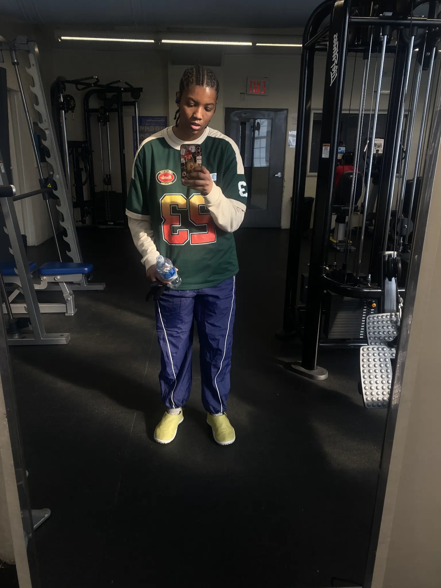 Angel training at the gym