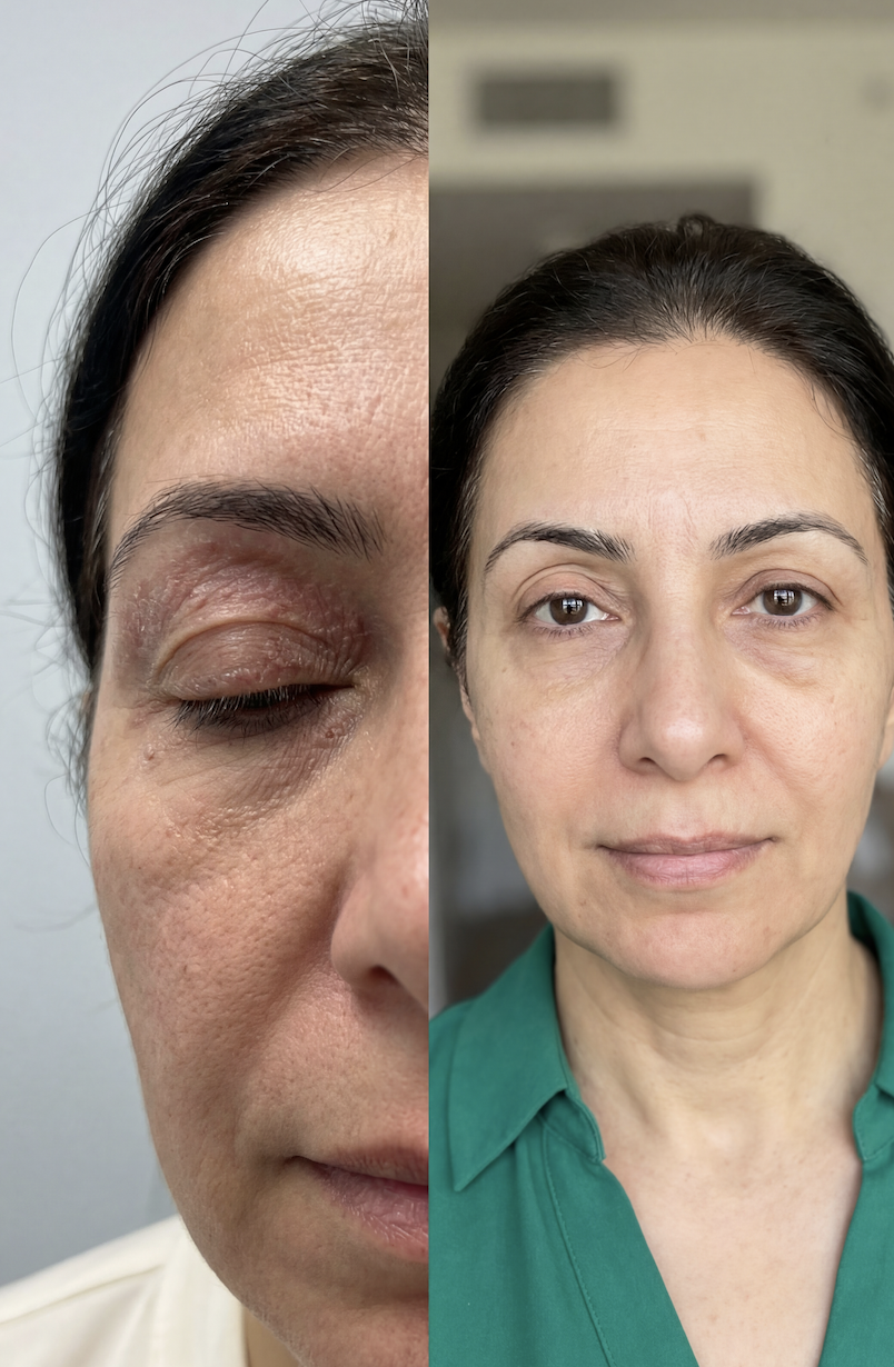 Before and after eyelid eczema result 3