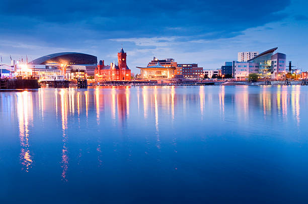 Cardiff Bay skyline at night