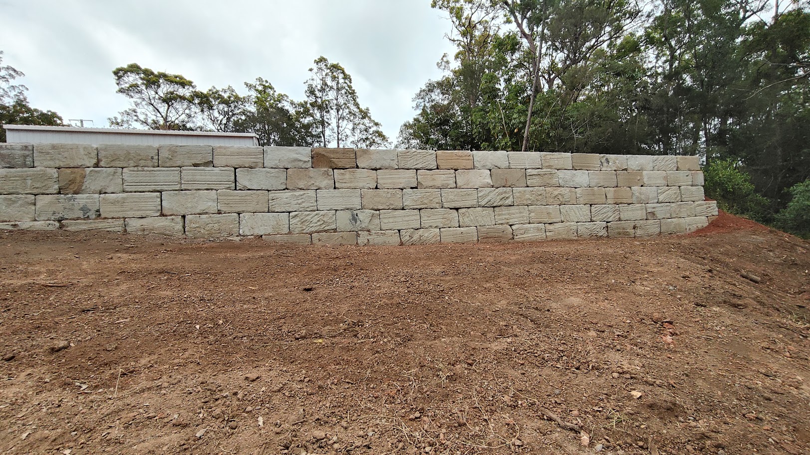 Landscaping project in progress